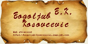 Bogoljub Kosovčević vizit kartica